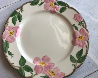 Franciscan Ware -  Desert Rose Pattern - Dinner Plate - Earthenware - Replacement - Pink - Green - Pottery - Vintage Pottery - Vintage Plate