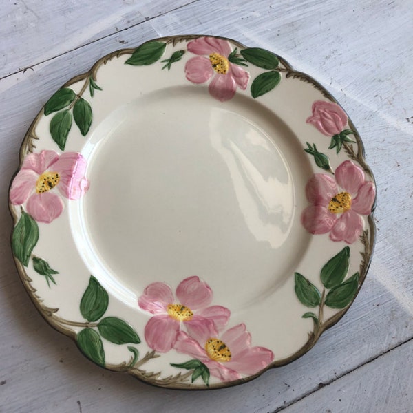 Franciscan Ware -  Desert Rose Pattern - Dinner Plate - Earthenware - Replacement - Pink - Green - Pottery - Vintage Pottery - Vintage Plate