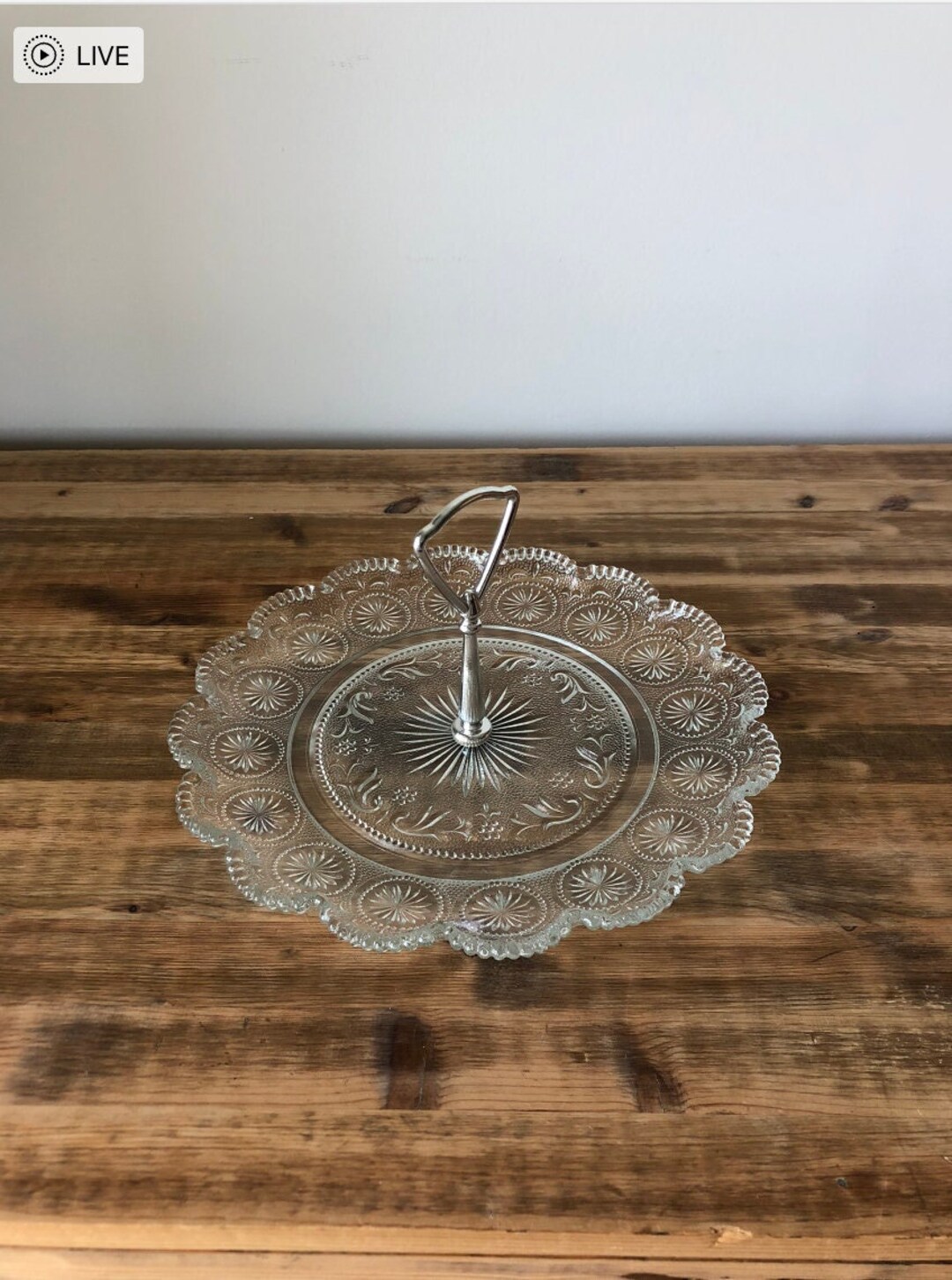 Tidbit Platesandwich Platecenter Handle Plateclear Glass Platewith