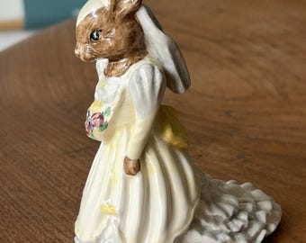 Royal Doulton - Bunnykins - Bride - 1990 - Fabriqué en Angleterre - Décoration de Pâques - Lapin - Objet de collection