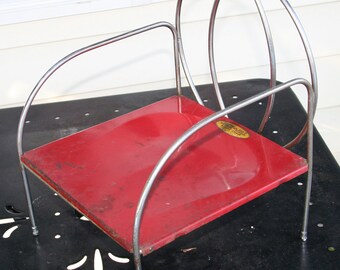 Vintage Child&#39;s Chair - Metal Jack-N-Jill Kiddie Chair - National Production Co. - Detroit 14 Mich - 1950s - Red - Toddler&#39;s Chair - Retro