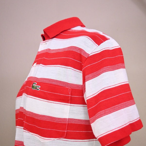 Lacoste Shirt Polo Shirt 70er 80er Streifen Chemise Lacoste Made in France