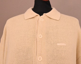Vintage Pullover Pullover Männer Frau **original 80er Jahre** hellgelb** Adam van Dyck Größe L