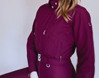 Vintage Ski Anzug Overall Bogner 70er 80er Sexy Bordeaux S