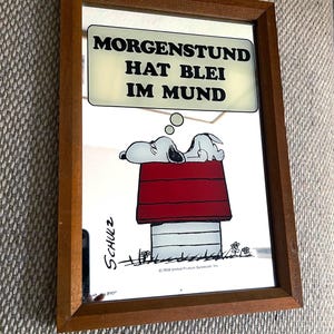 Vintage Snoopy Peanuts Motiv Spiegel 70er 80er Made in England