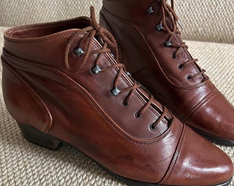 Vintage Stiefelette braun Leone Sippel Weiches Leder Größe 38