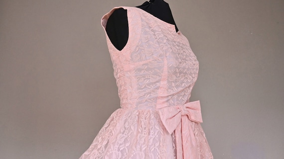Dress 50s 60s Pure Lace Rosé Big loop wedding dre… - image 1