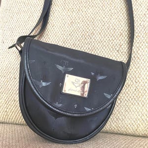 Vintage Tasche schwarz 80er CB fabrizio Line Logo Print