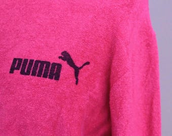Vintage Puma Shirt Sweatshirt Pullover 80er Pink Frauen Frottee Shirt Puma
