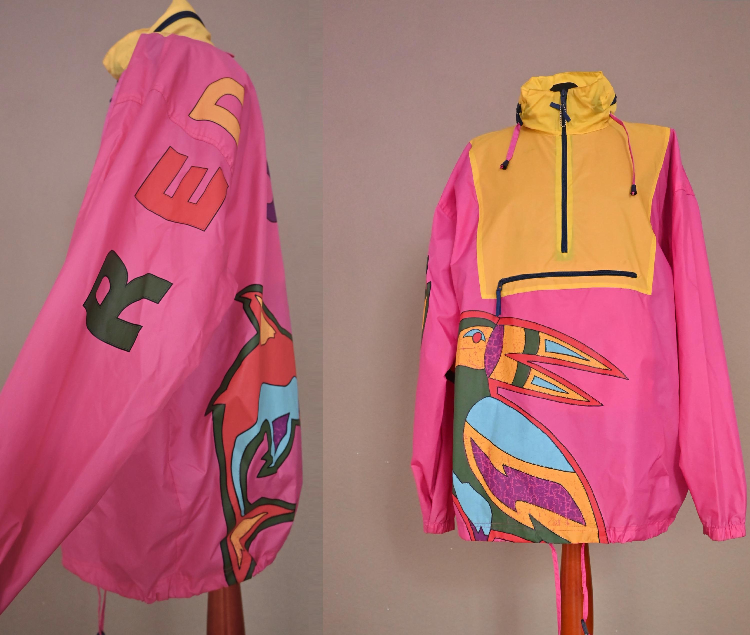 Rain Gear by RED DEVIL 90s Colorful Pink Yellow Rainbow Ara - Etsy