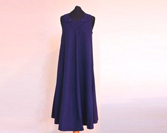 Vintage Kleid Wolle Marineblau 60er 70er Jahre Schwangerschaftskleid