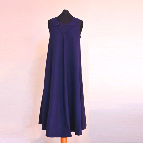 Vintage Kleid Wolle Marineblau 60er 70er Jahre Schwangerschaftskleid