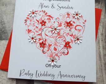 Ruby Wedding acceptance small greetings card hearts respond to invitation new Ruby Wedding acceptance small greetings card hearts respond to invitation new