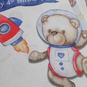 Personalised Space Birthday Card, Child's Greetings Card, Cute Spaceman
