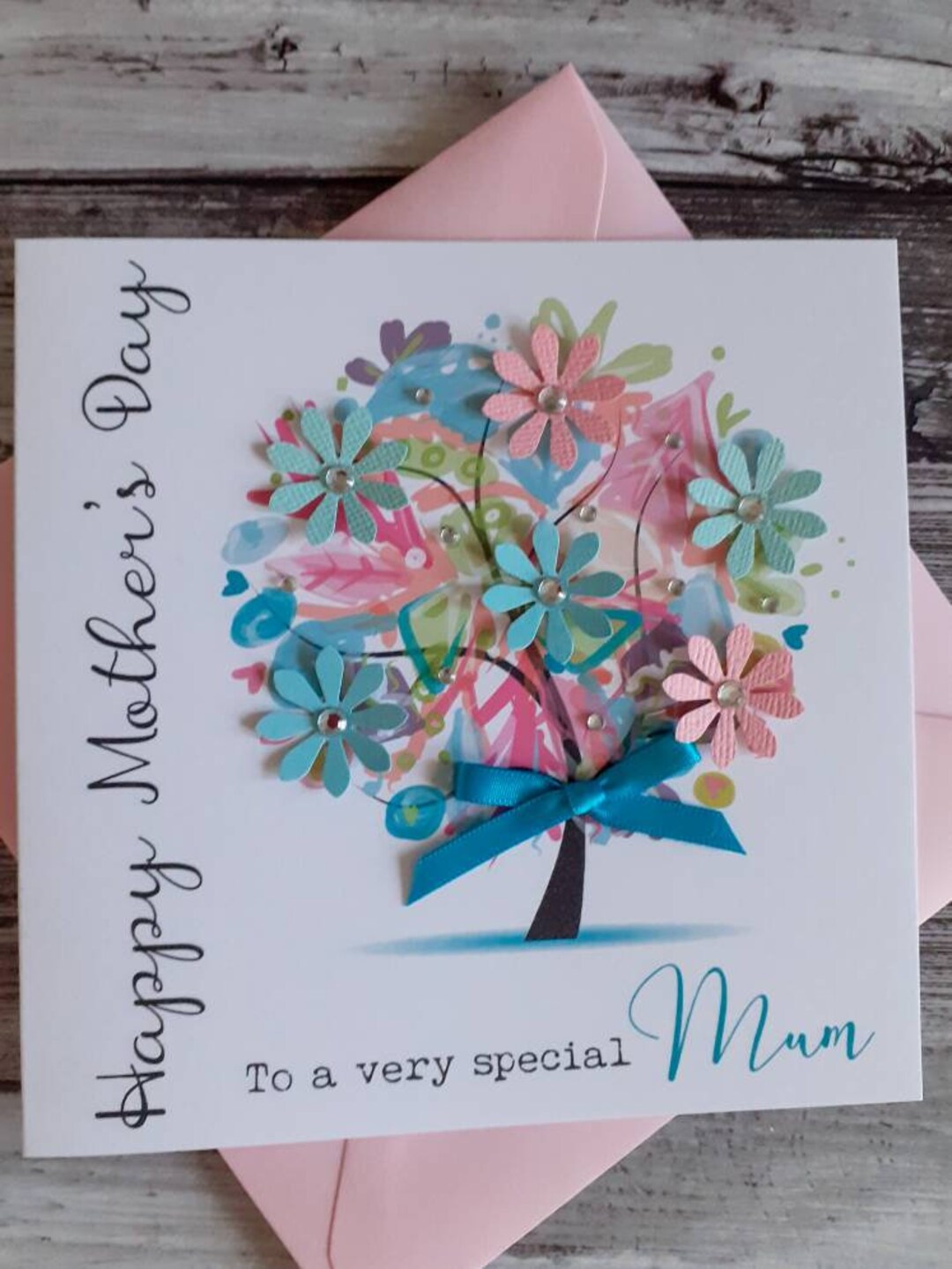 Handmade Mum Birthday Card Mother's Day Card Grandma Birthday Card