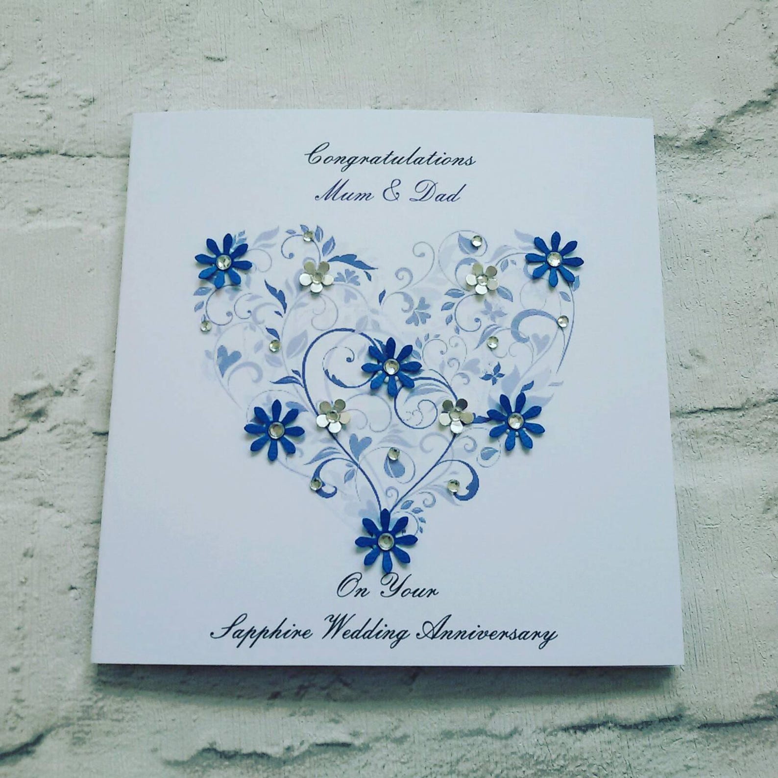 Personalised Sapphire Wedding Anniversary Card 45th Wedding - Etsy UK