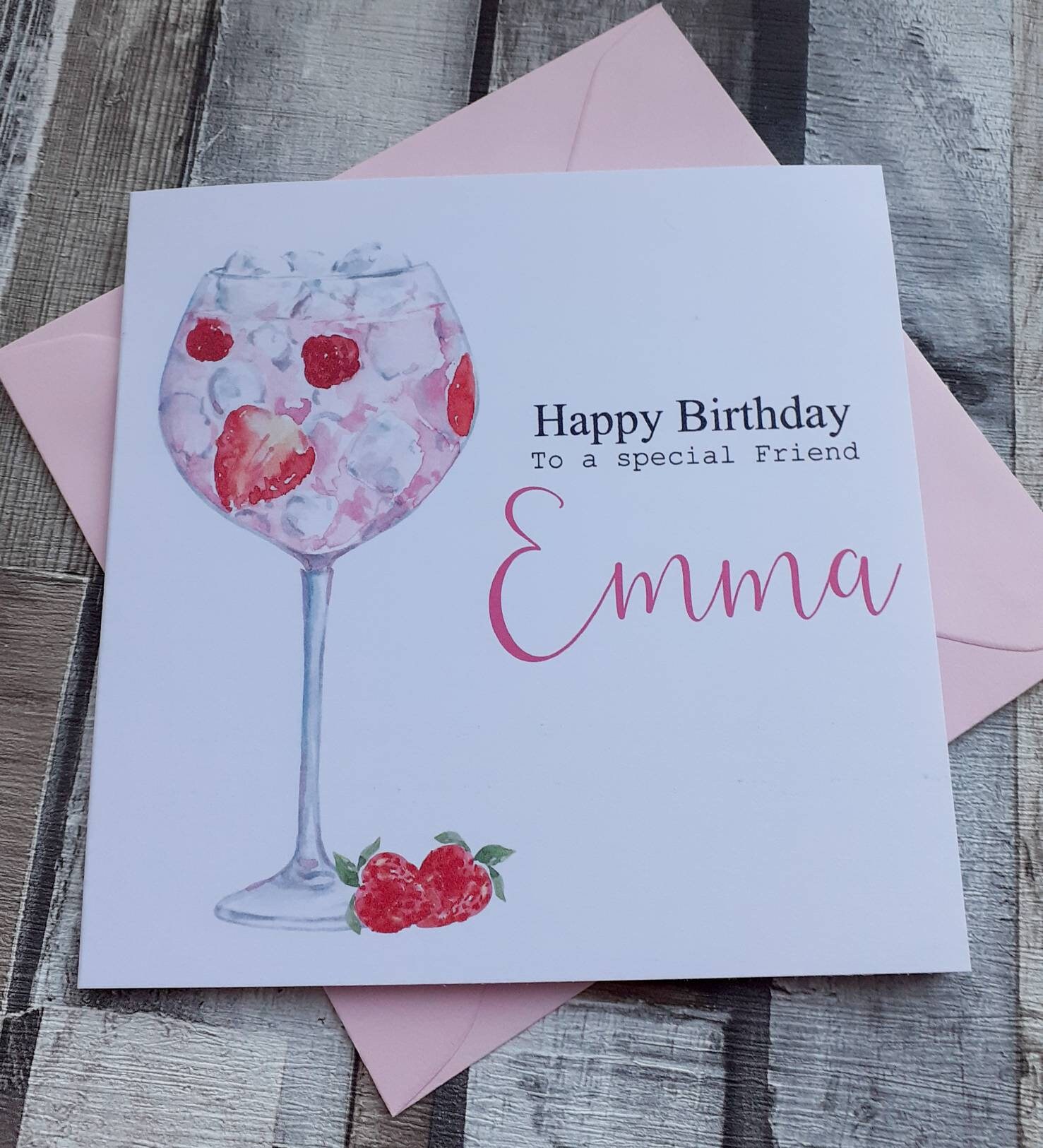 Gin Birthday Card Cocktail Birthday Card Friend Gin Card Etsy UK