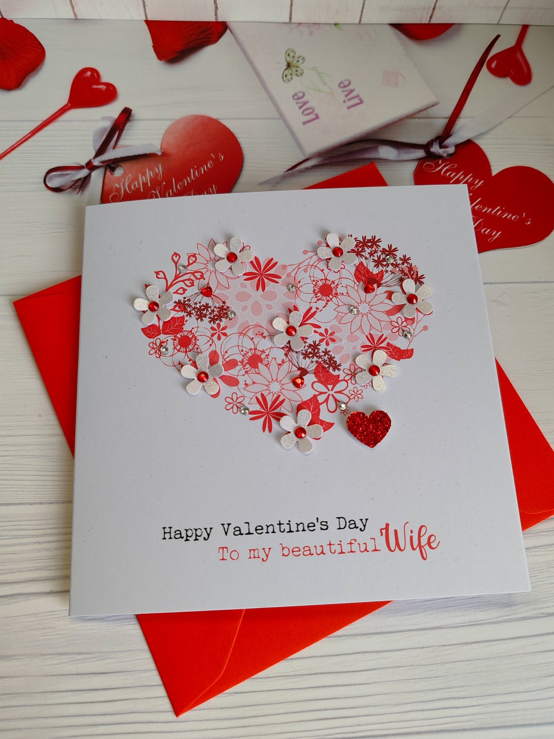 Handmade Valentine's Day Card Valentine's Love Card Valentine's Card ...