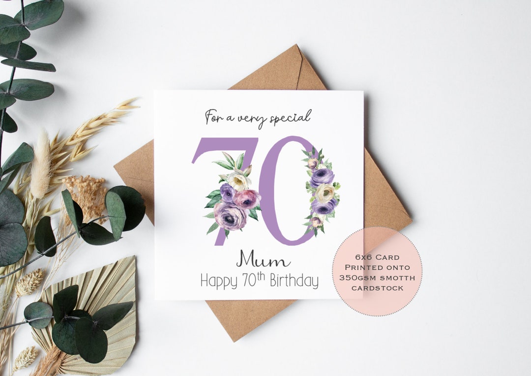70th Birthday Card Mum, 70th Card Mum 70th Birthday Grandma, Nan, Wife ...