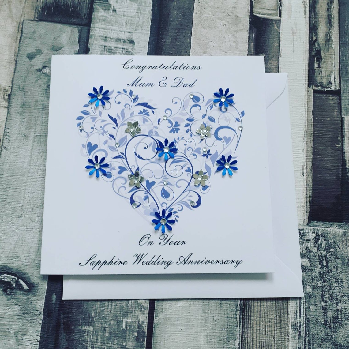 Personalised Sapphire Wedding Anniversary Card 45th Wedding - Etsy UK
