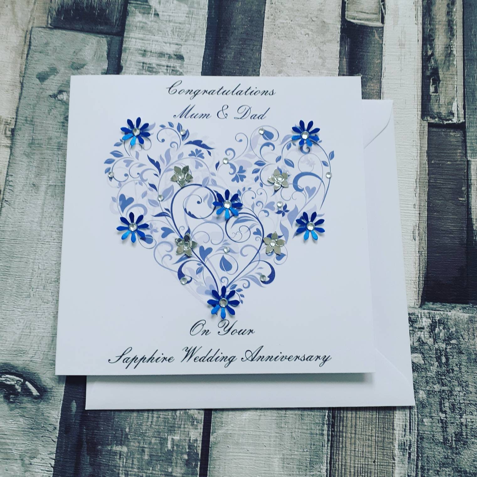 Personalised Sapphire Wedding Anniversary Card 45th Wedding - Etsy UK