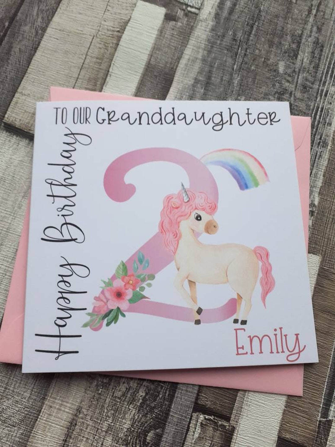 Funny Unicorn Birthday Card For Women - Glamorous Handmade With Envelope
