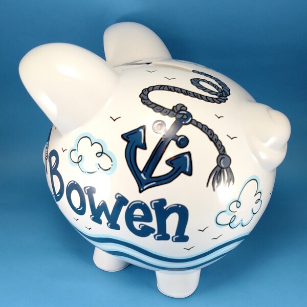 Nautical Piggy Bank Etsy