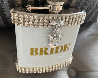 Bridal flask/Crystallized flask/wedding flask/bachelorette gift/bridal shower gift/wedding gift