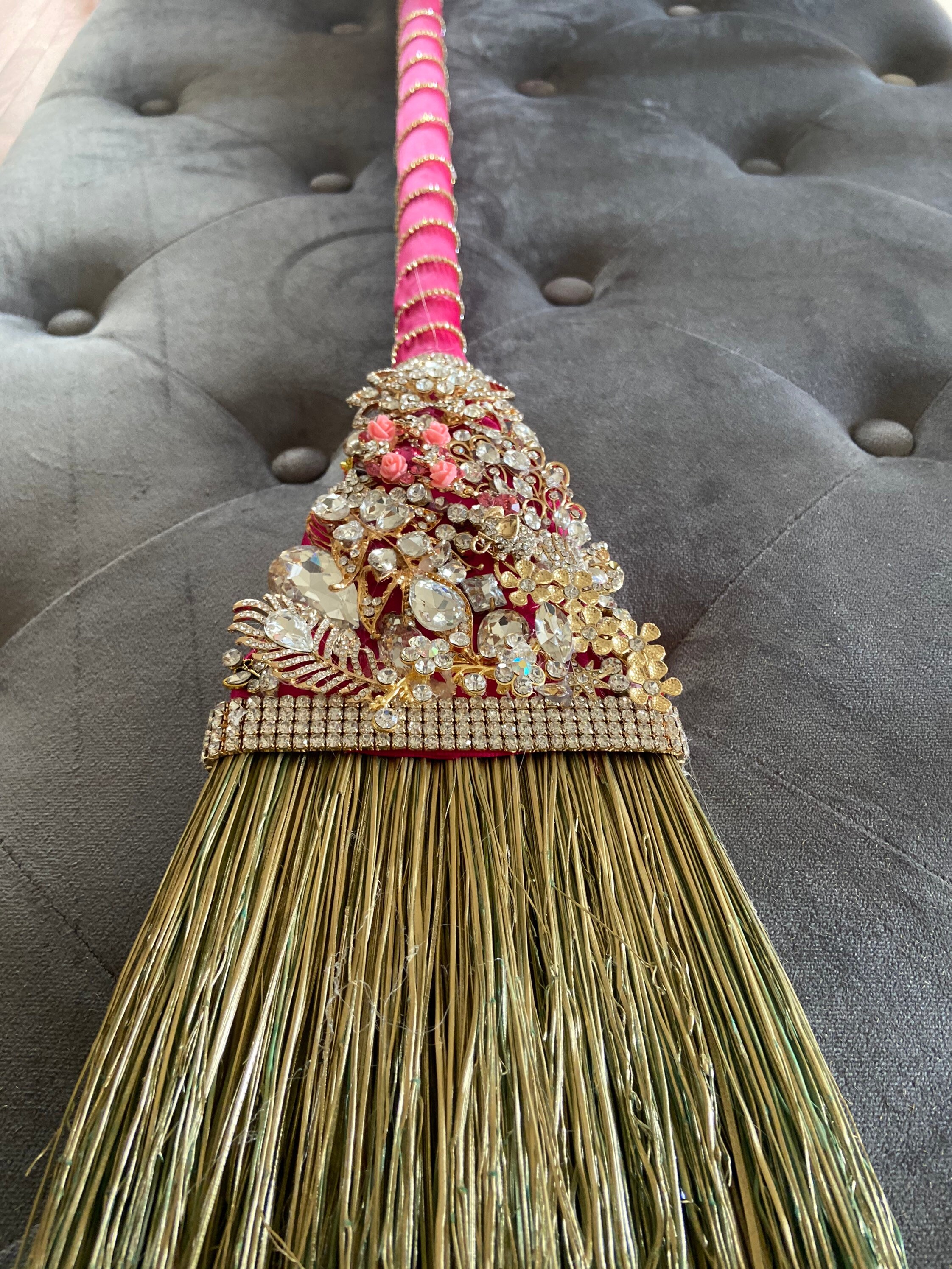 Bling jumping broom/Brooch wedding broom/Jumping the Etsy