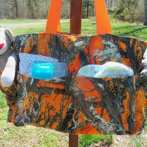 Blaze Orange Camo Diaper Bag