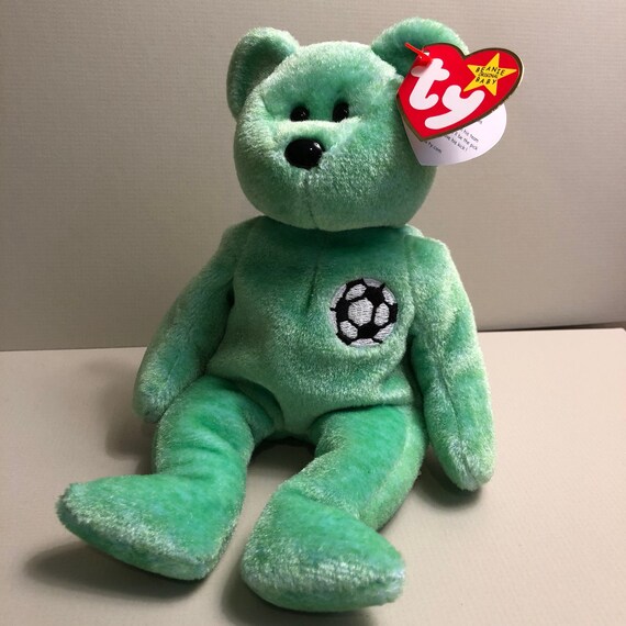green soccer beanie baby