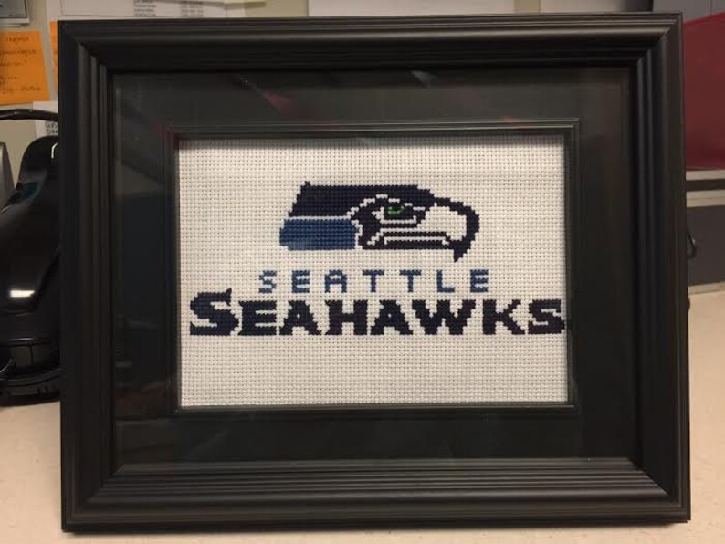 Seattle Seahawks completed cross stitch Etsy