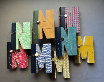 BOOK LETTER M or N Reader's Digest  cut book  • recycled books • up-cycled books • teacher gift • book ends • library • house warming gift