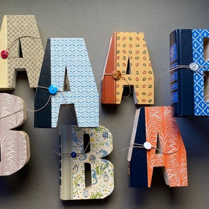 BOOK LETTER &quot;A or B&quot; Reader&#39;s Digest  cut book  • recycled books • up-cycled books • teacher gift • book ends • library • house warming gift