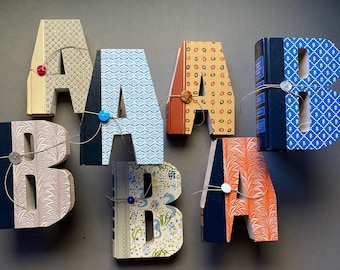 BOOK LETTER "A or B" Reader's Digest  cut book  • recycled books • up-cycled books • teacher gift • book ends • library • house warming gift
