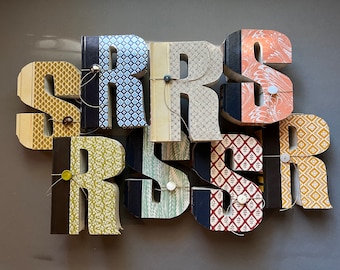 BOOK LETTER R or S Reader's Digest  cut book  • recycled books • up-cycled books • teacher gift • book ends • library • house warming gift