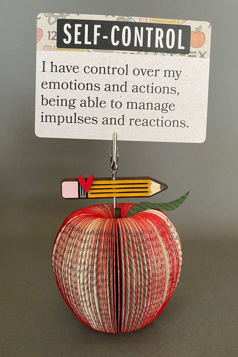 Book Page Apple end of school teacher gift teacher appreciation note holder gift card holder book club paper apple pencil image 10