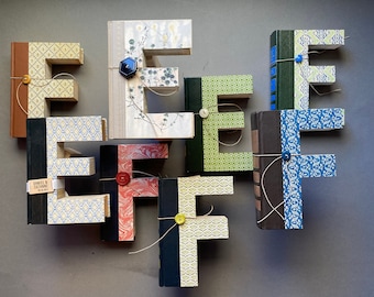 BOOK LETTER E or F Reader's Digest  cut book  • recycled books • up-cycled books • teacher gift • book ends • library • house warming gift