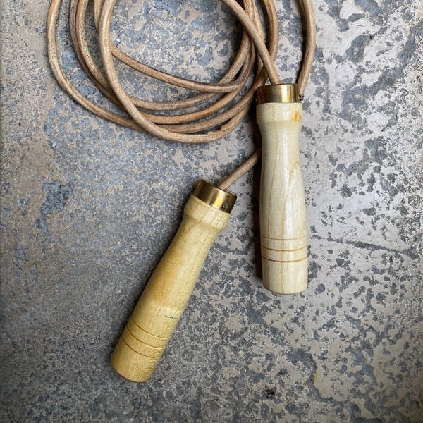 Vintage Leather Skipping Rope - Brown