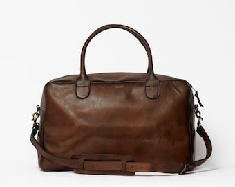 Leather Weekend Bag - Brown