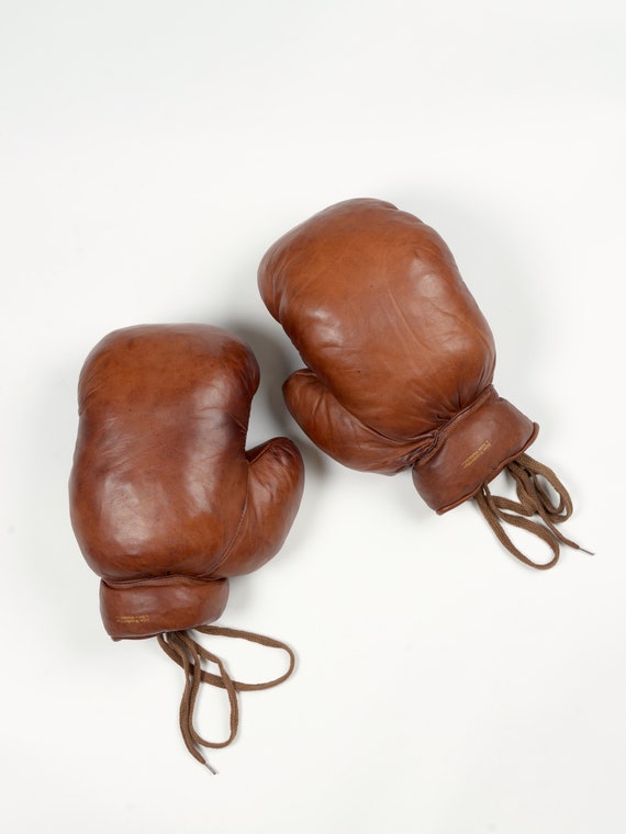Vintage Leather Boxing Gloves Cognac - Etsy 日本