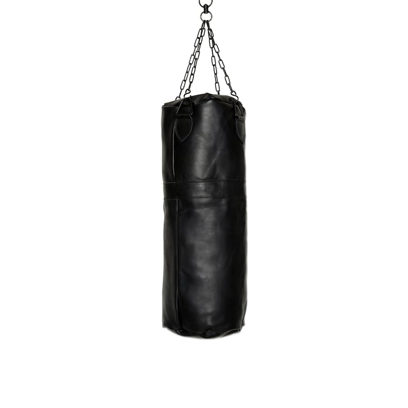 Vintage Leather Punching Bag Black Etsy
