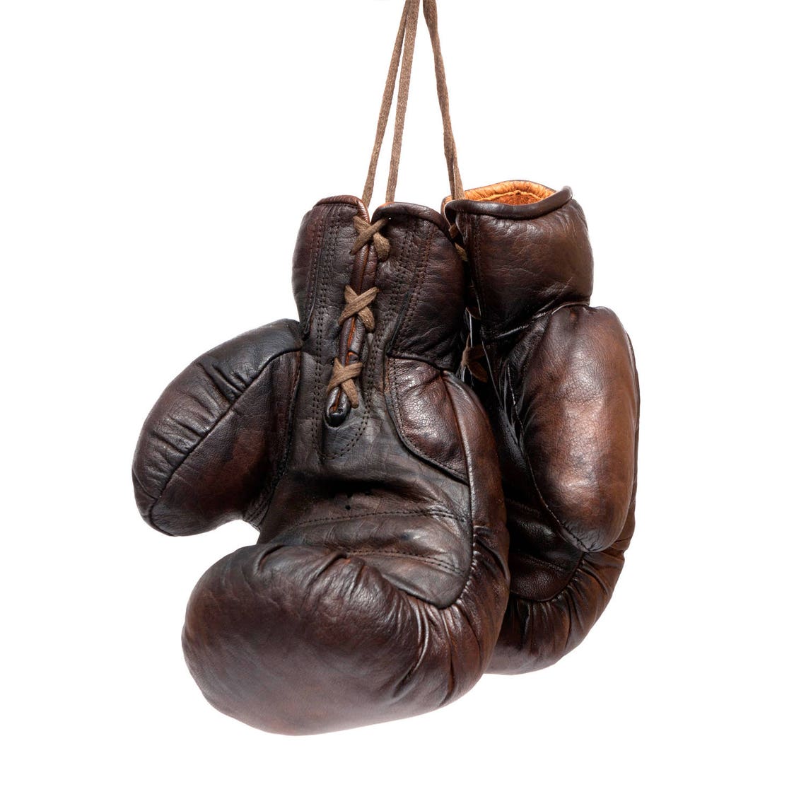 Gants de boxe vintage en cuir Marron Etsy