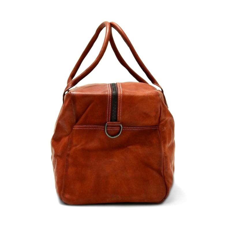 Vintage Leather Weekend Bag Cognac image 4