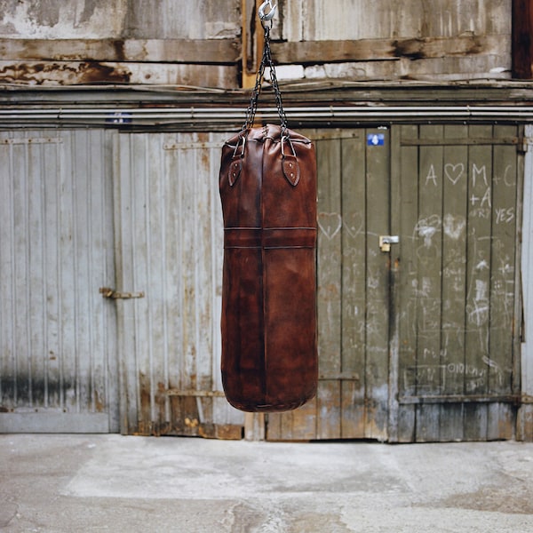 Pro Vintage Leather Punching Bag - Brown