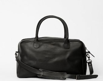 Leather Weekend Bag - Black