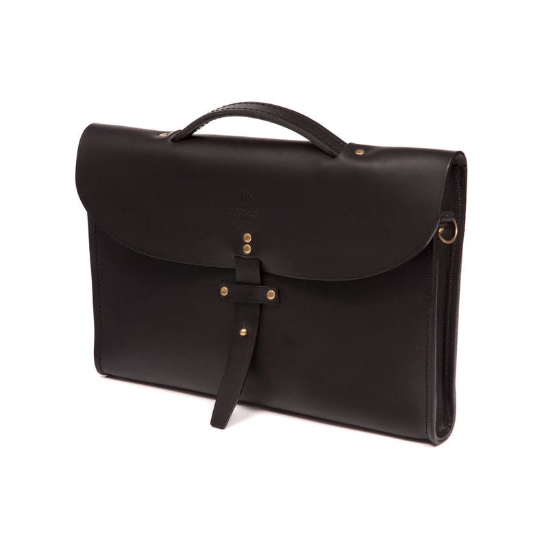 Made in Paris Leather Briefcase Black
