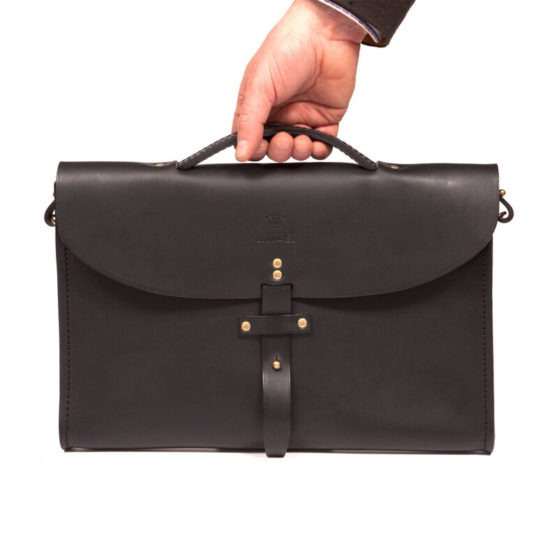Made in Paris Leather Briefcase Black