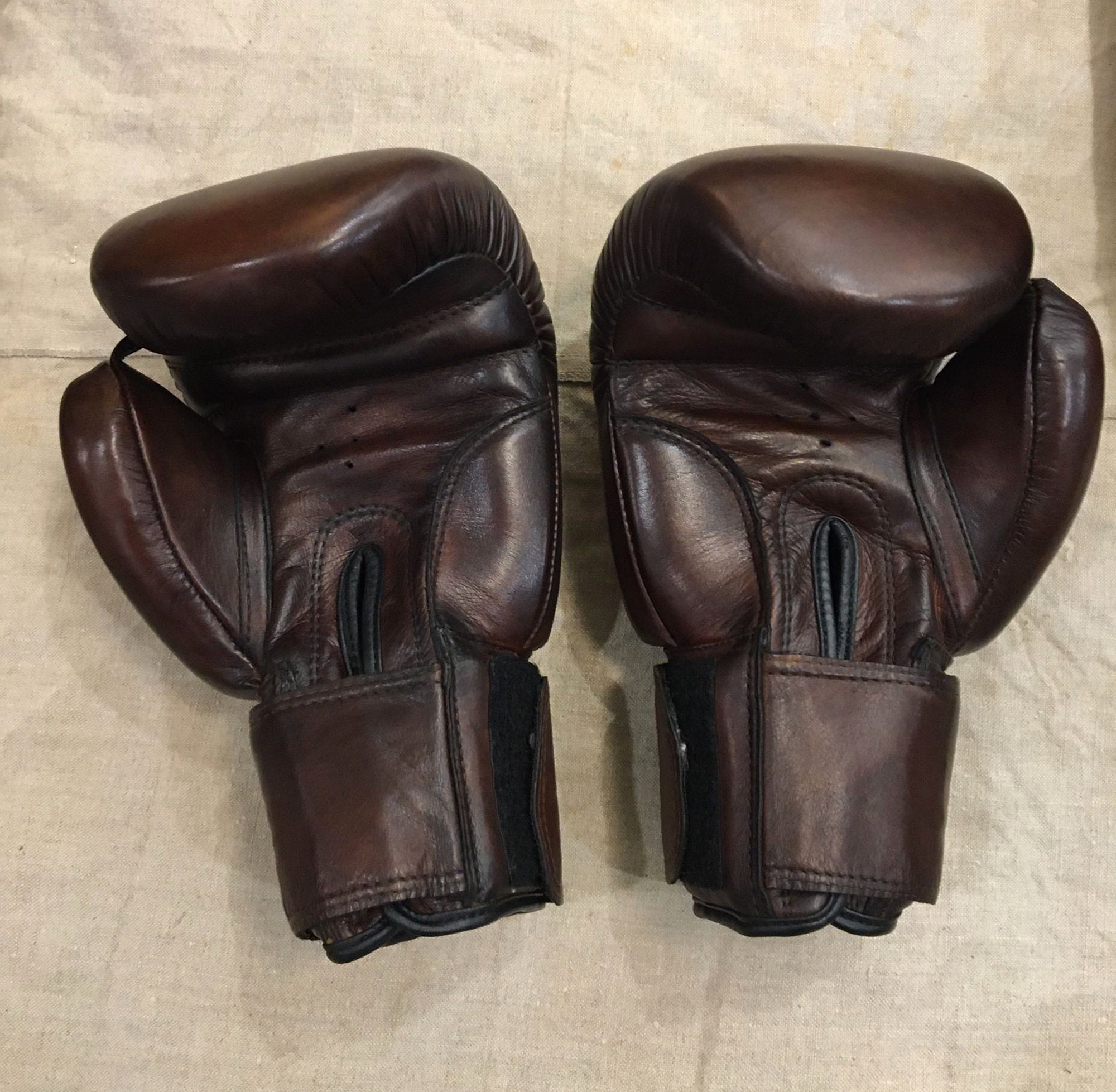 Gants De Boxe En Cuir Véritable Artisanal - Lacets, Poids 8-16 Oz, Couleur Marron, Neuf