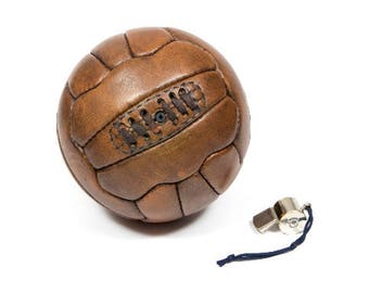 Mini vintage leather 1950s soccer ball